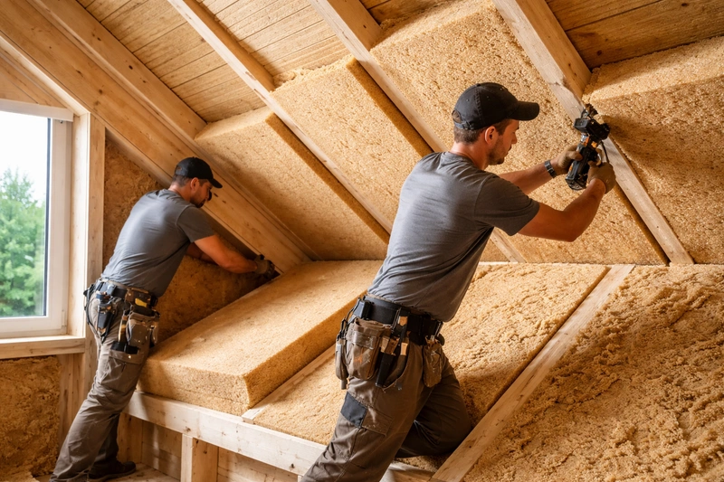 Isolation mit ökologischen Dämmstoffen in der Vorfertigung